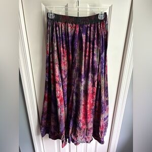 Rising Tide Womens Multicolor Tie Dye Leaf Print Maxi Skirt Boho Size 0/Small